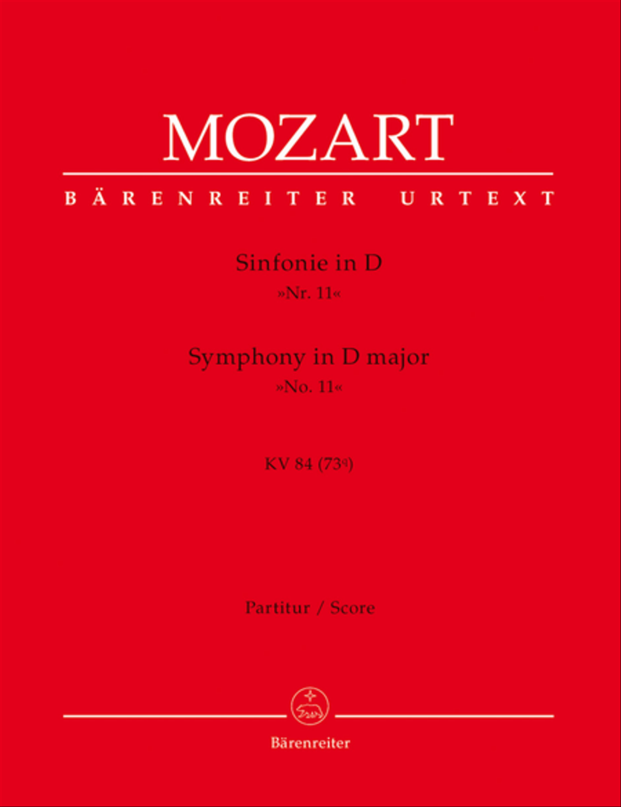 Symphony, No. 11 D major, KV 84 (73Q) Chamber Orchestra scores gallery preview page 1