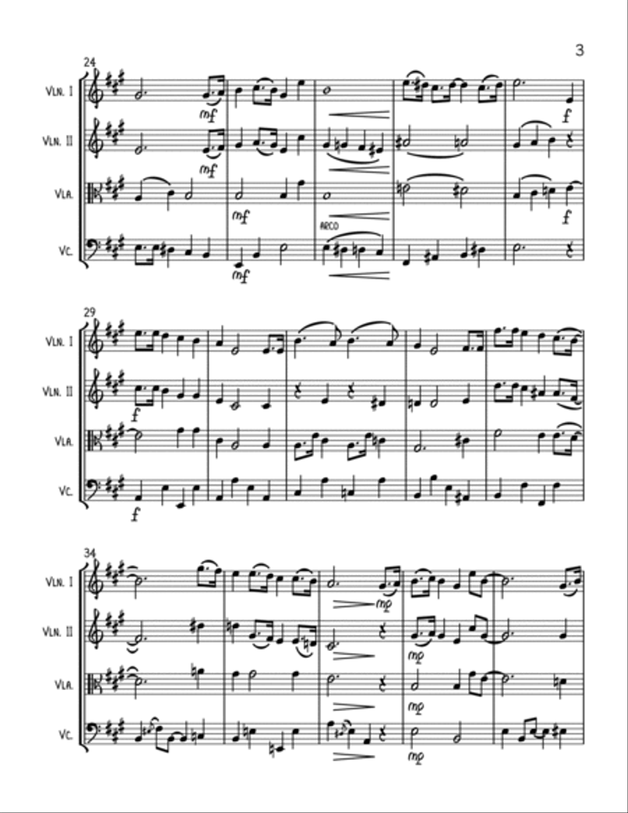 Let It Snow! Let It Snow! Let It Snow! String Quartet scores gallery preview page 3
