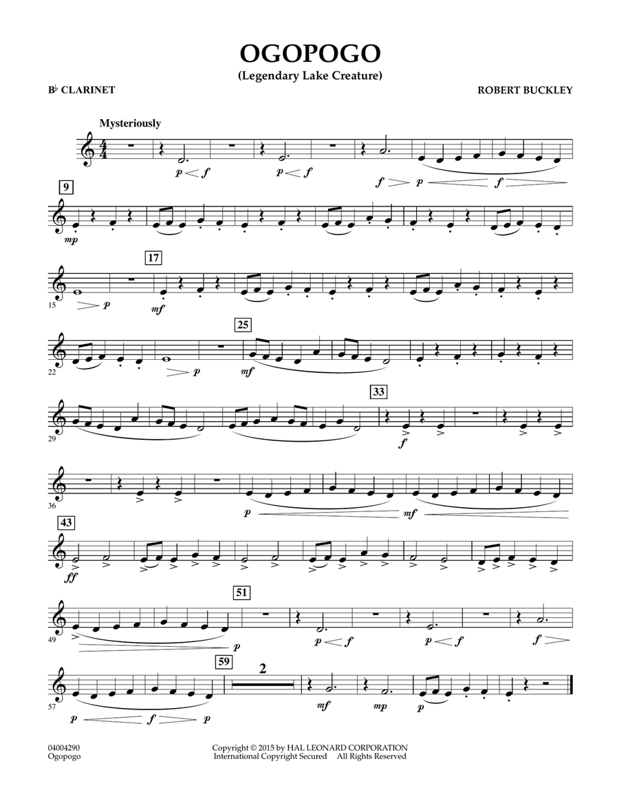 Ogopogo (Legendary Lake Creature) - Bb Clarinet