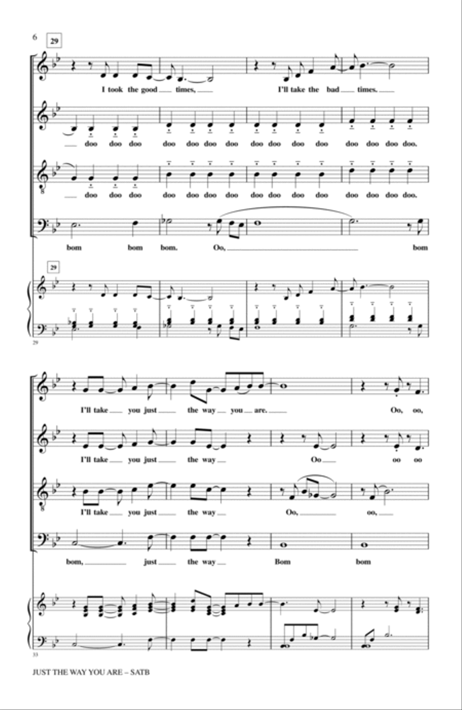 Just The Way You Are 4-Part scores gallery preview page 5