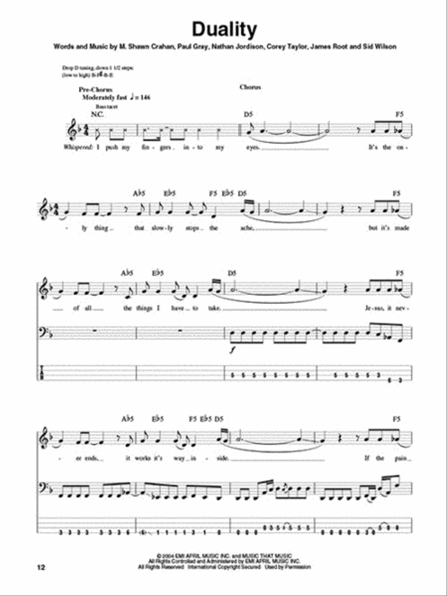 Modern Rock Bass Guitar Tablature scores gallery preview page 3