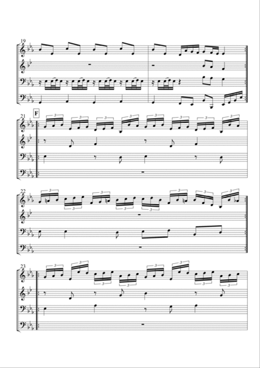 The Harmonious Blacksmith for Brass Quartet Brass Quartet scores gallery preview page 4