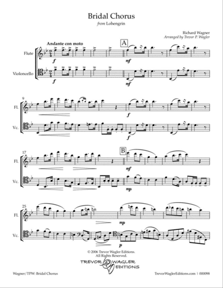 Bridal Chorus (from Lohengrin) Flute scores gallery preview page 2
