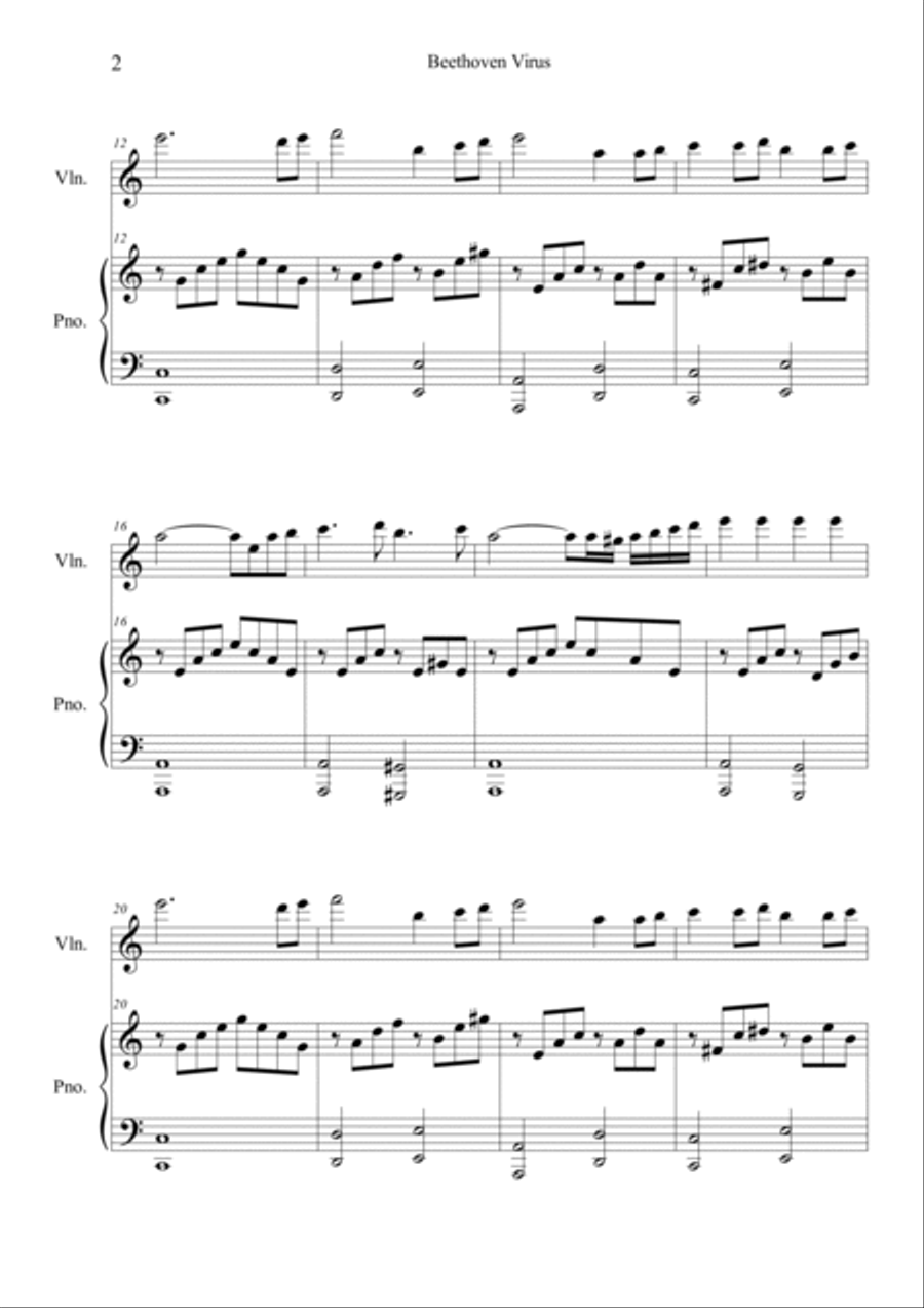 Beethoven Virus Violin Solo scores gallery preview page 2