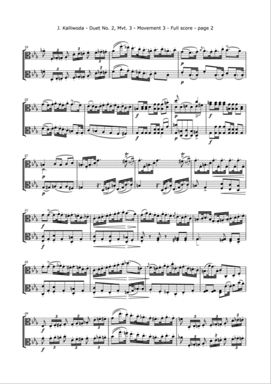 Kalliwoda, J. - Duet No.2, Mvt. 3, Op. 70 for Two Violas String Duet scores gallery preview page 2