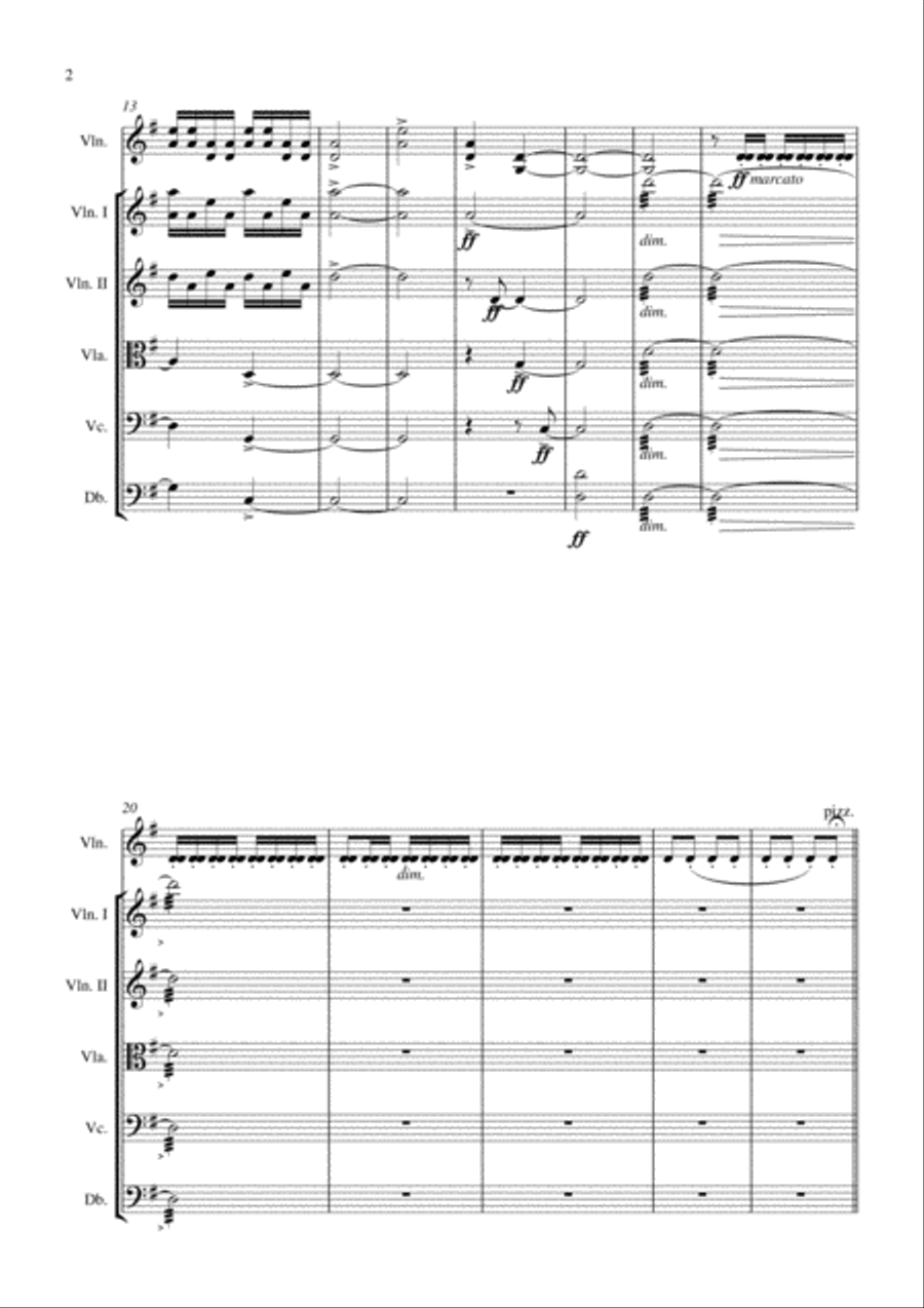 Moussorgsky : Gopak for violin and string Orchestra String Orchestra scores gallery preview page 2