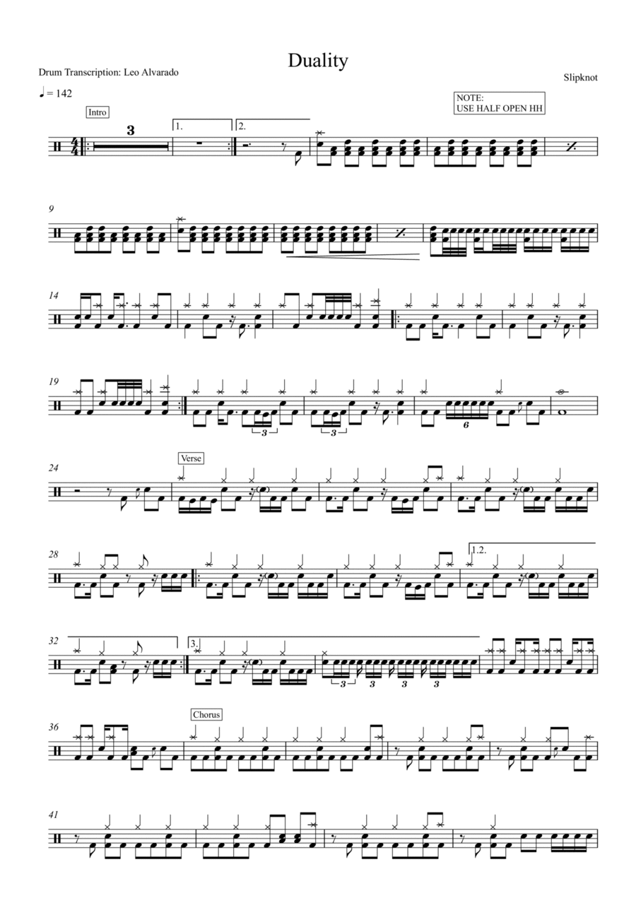 Duality Duality Drum Set scores gallery preview page 1