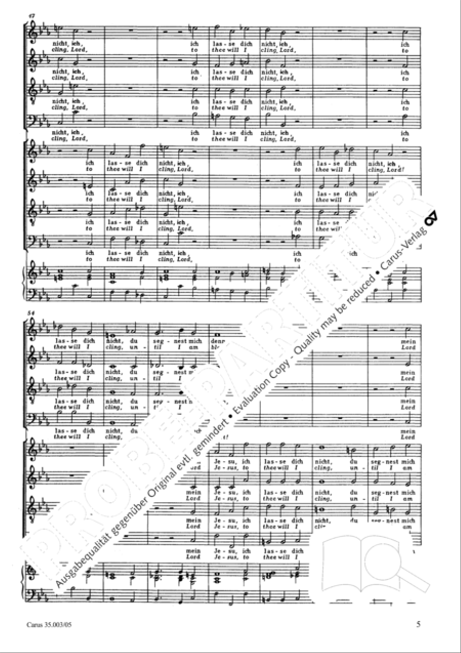 Lord, do not depart until I am blessed (Ich lasse dich nicht, du segnest mich denn) 4-Part scores gallery preview page 6