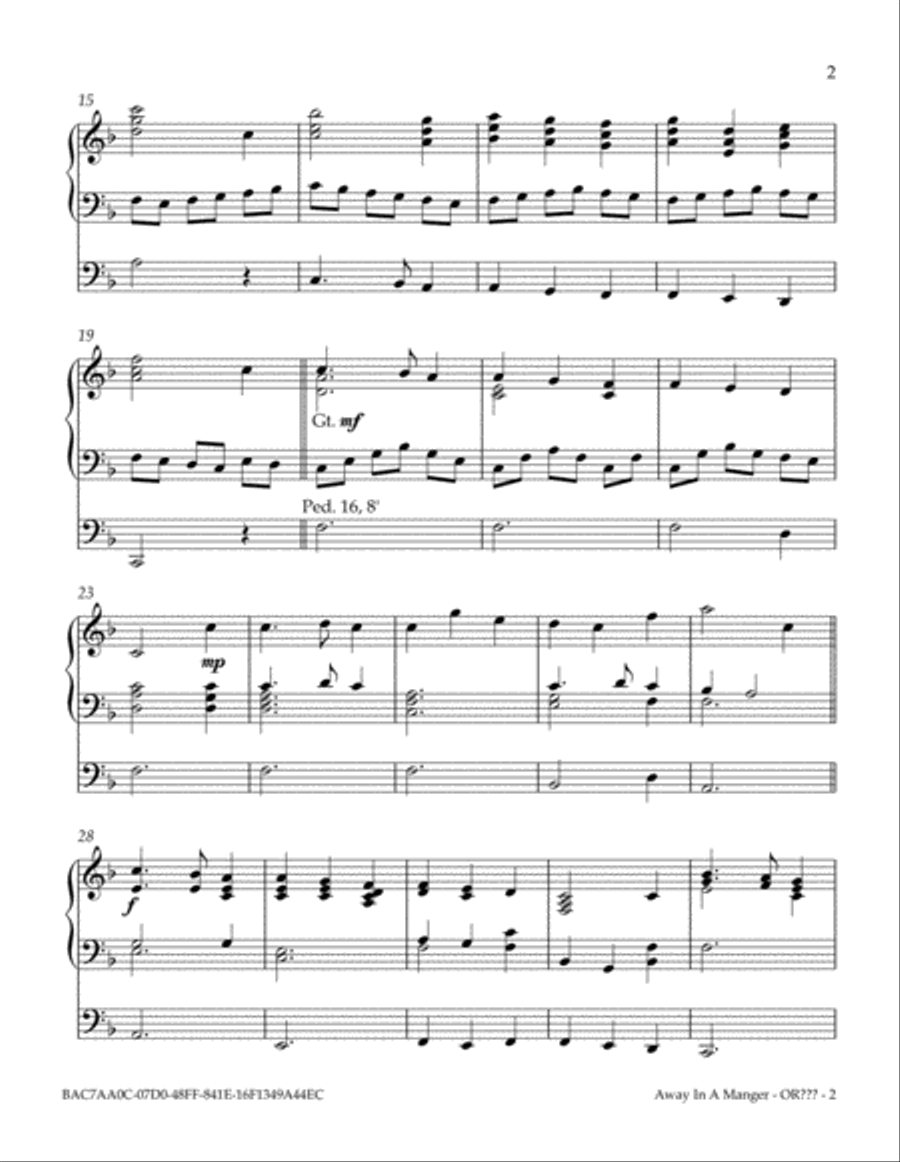 Away In A Manger Away In A Manger Organ Solo scores gallery preview page 3
