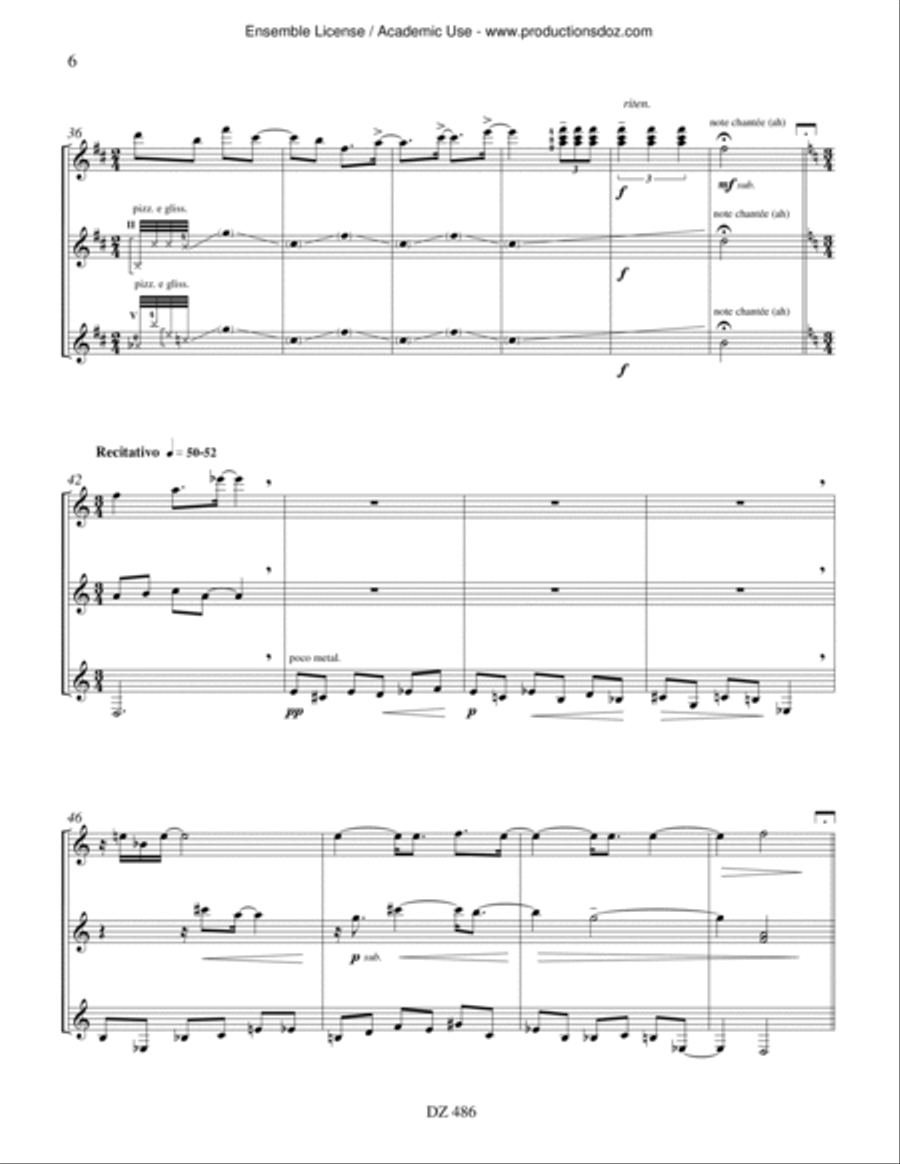 Vent arracheur d'âme, tu as choisi la nuit Guitar Ensemble scores gallery preview page 6
