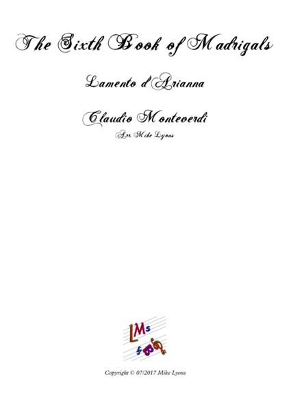 Monteverdi - The Sixth Book of Madrigals - Lamento d'Arianna image number null