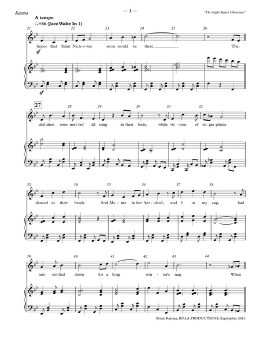 Twas The Night Before Christmas Voice Solo scores gallery preview page 2