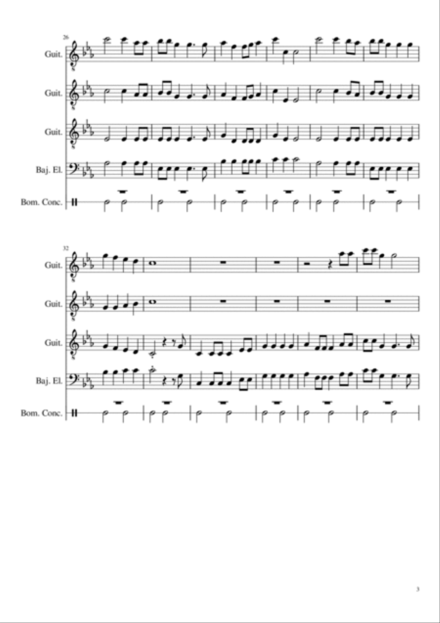 The Wellerman The Wellerman Guitar Ensemble scores gallery preview page 3