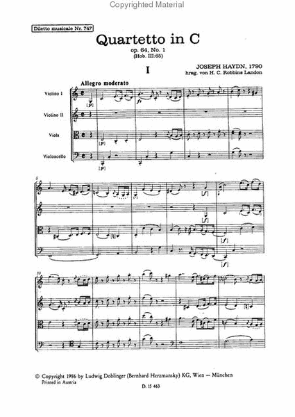 Streichquartett C-Dur op. 64 / 1