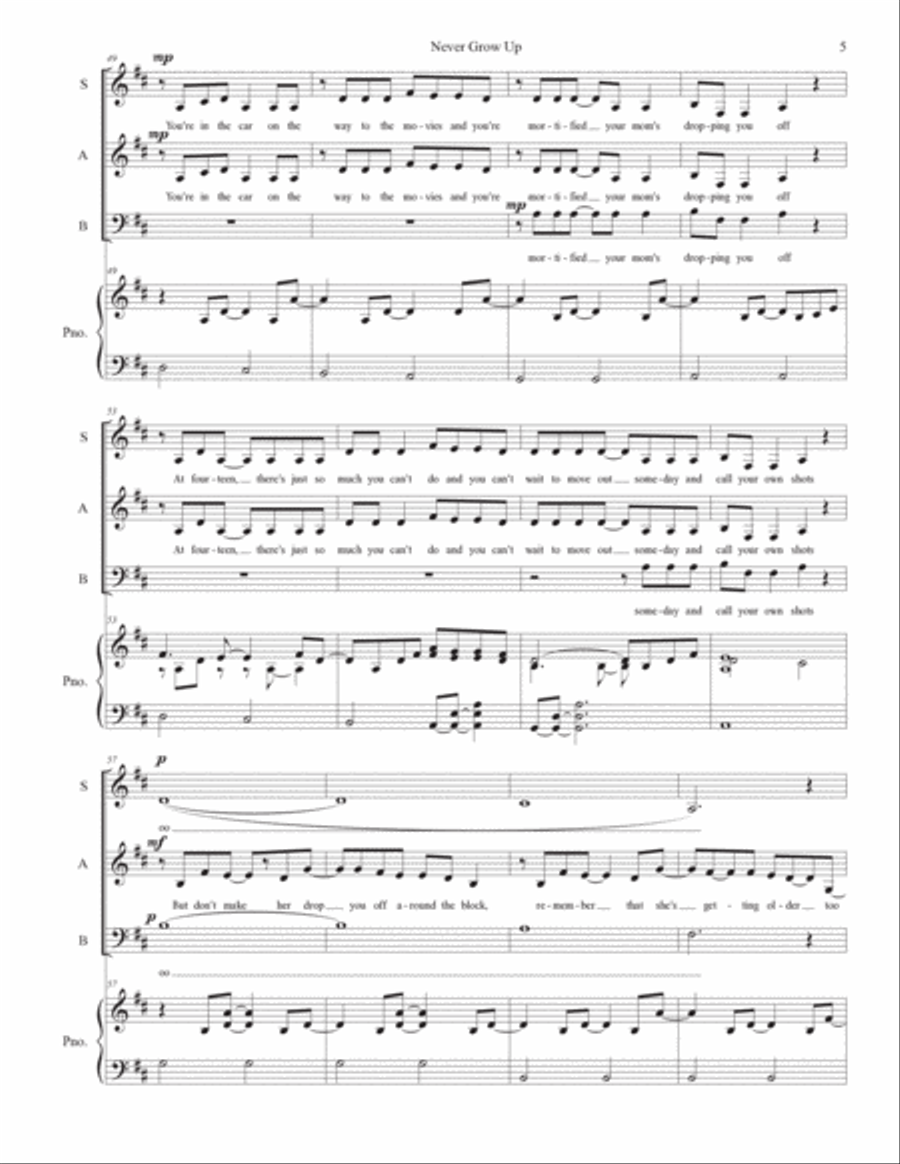 Never Grow Up 3-Part scores gallery preview page 5
