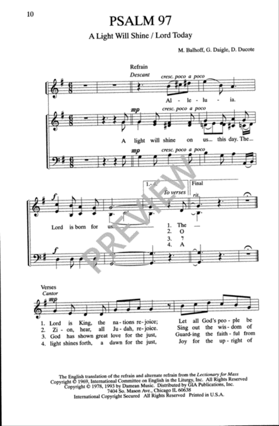 Psalms for the Church Year - Volume 6, Choral Refrains 4-Part scores gallery preview page 12