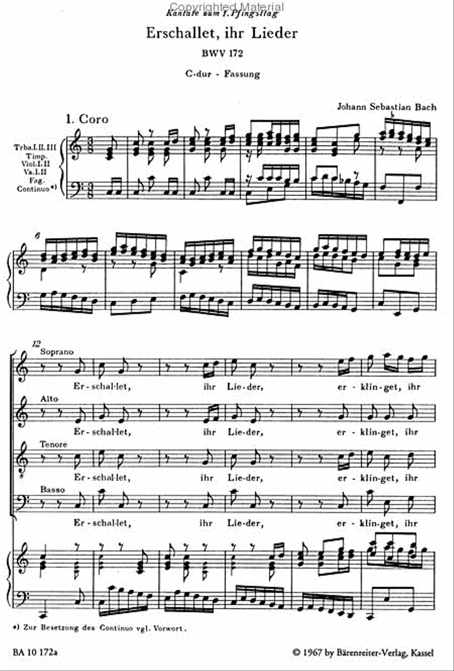 Erschallet, ihr Lieder, BWV 172 4-Part scores gallery preview page 3