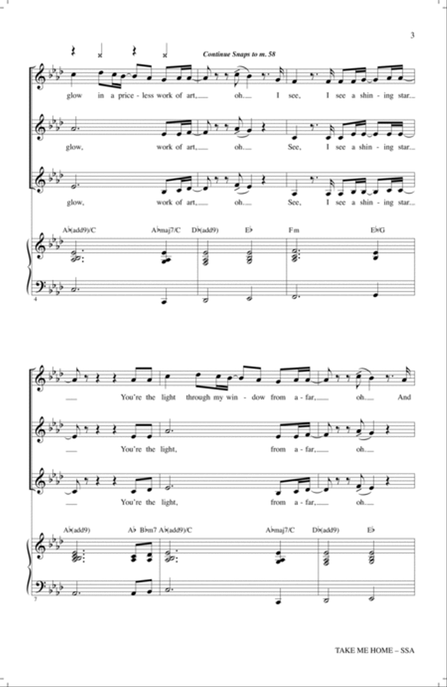 Take Me Home (arr. Roger Emerson) SSA scores gallery preview page 2