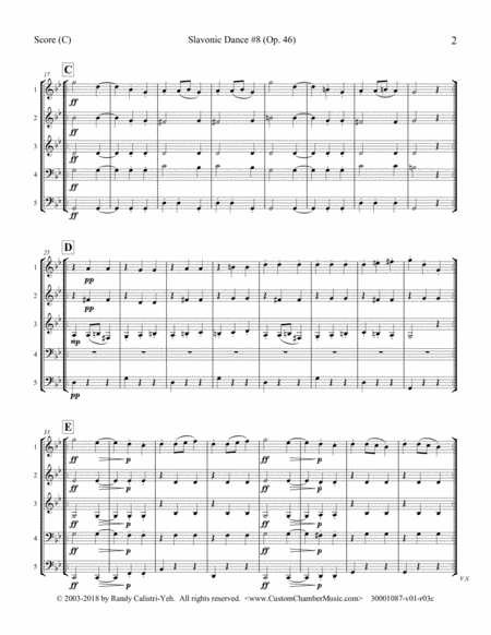 Dvorak Slavonic Dance #8 (string quintet) image number null
