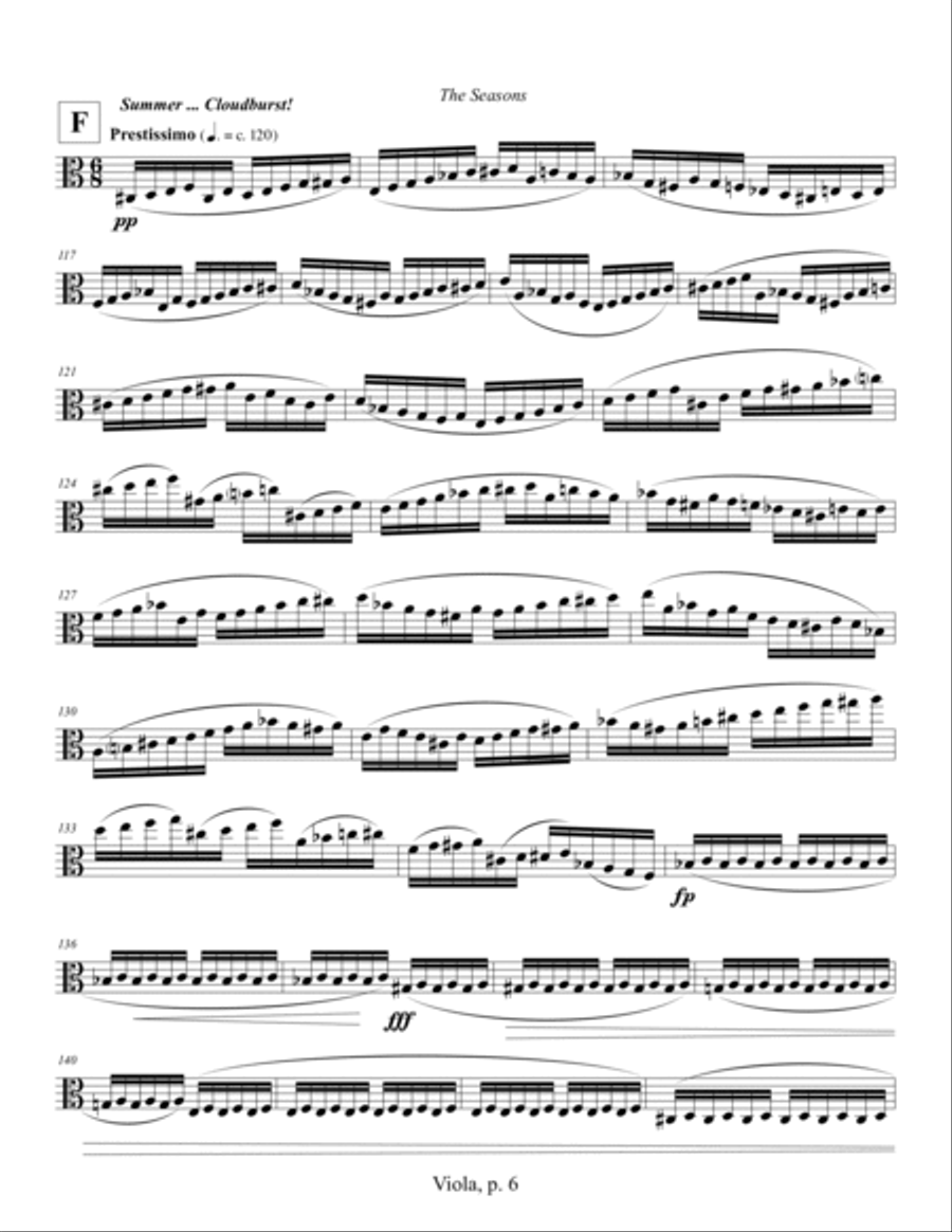 String Quartet No. 12 ... The Seasons (2010) Viola String Quartet scores gallery preview page 5