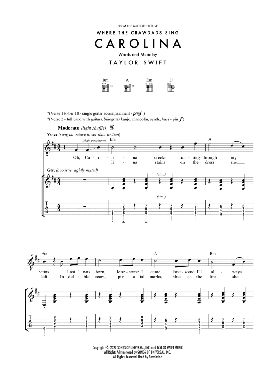 Carolina Acoustic Guitar scores gallery preview page 1