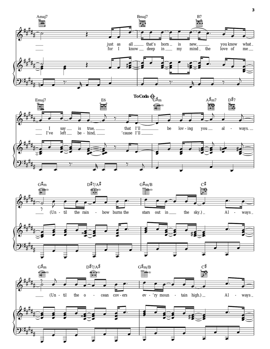 As Piano, Vocal, Guitar scores gallery preview page 3