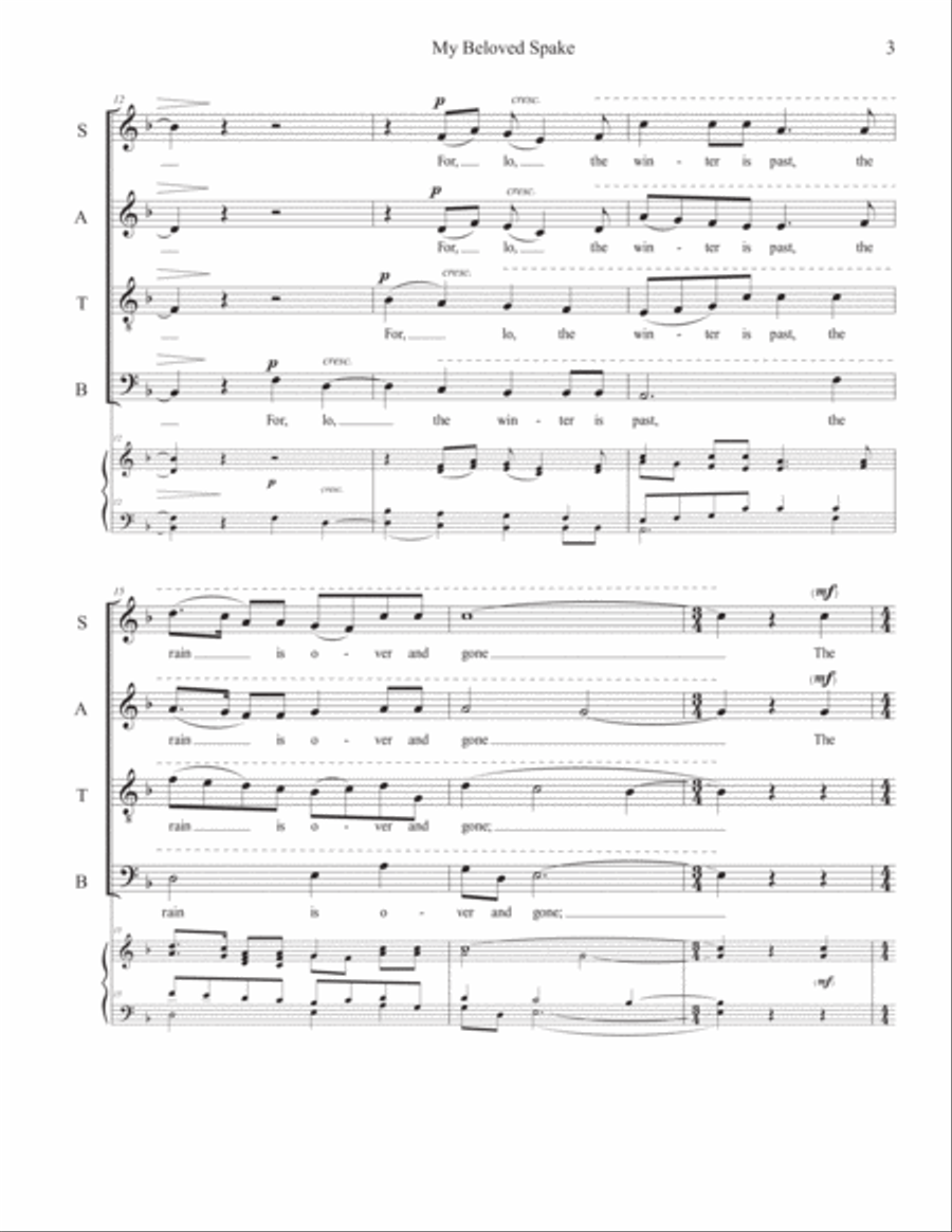 My Beloved Spake My Beloved Spake 4-Part scores gallery preview page 3