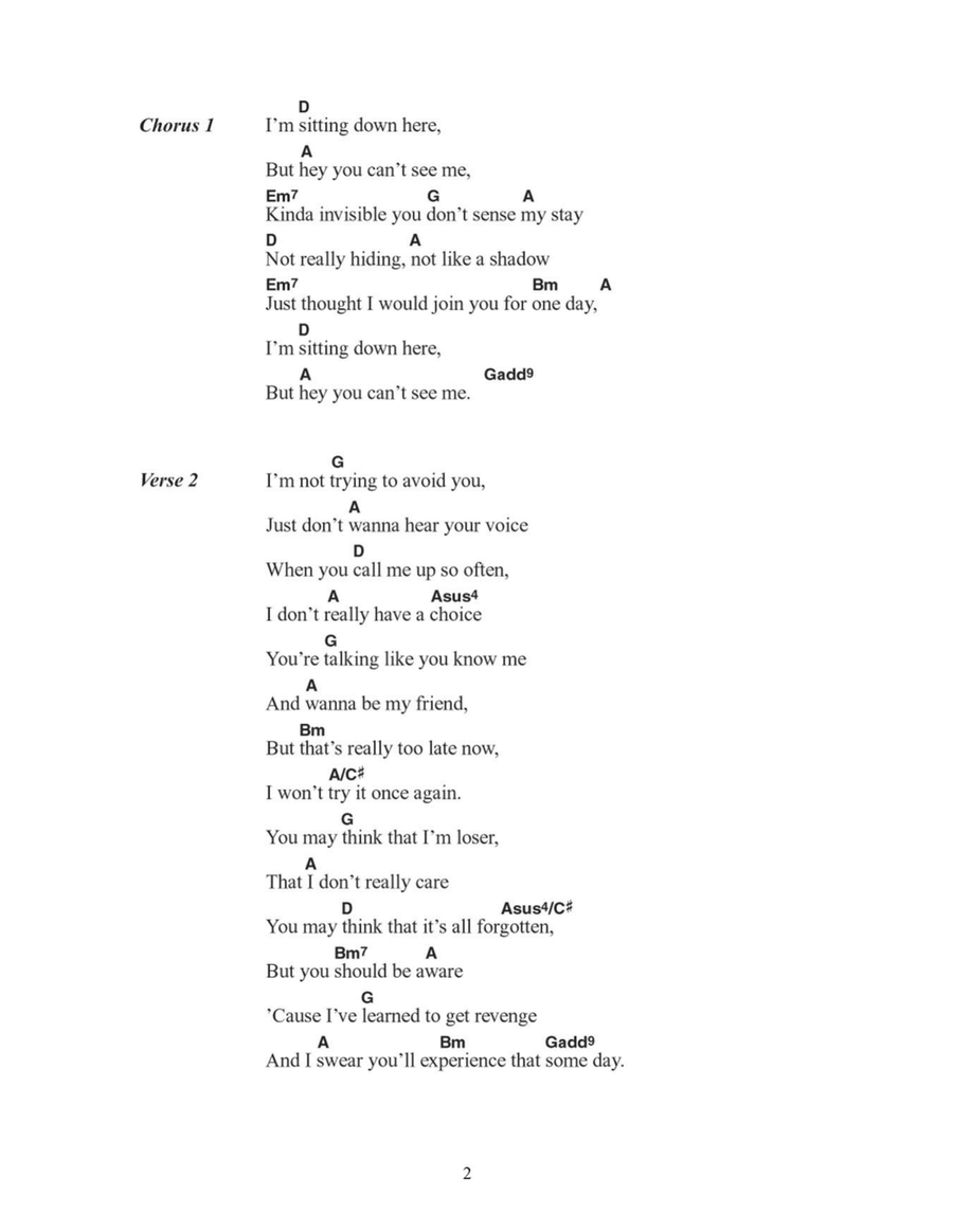 Sitting Down Here Acoustic Guitar scores gallery preview page 2