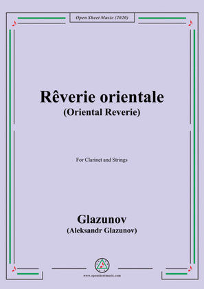 Book cover for Glazunov-Rêverie orientale(Oriental Reverie),for Clarinet and Strings