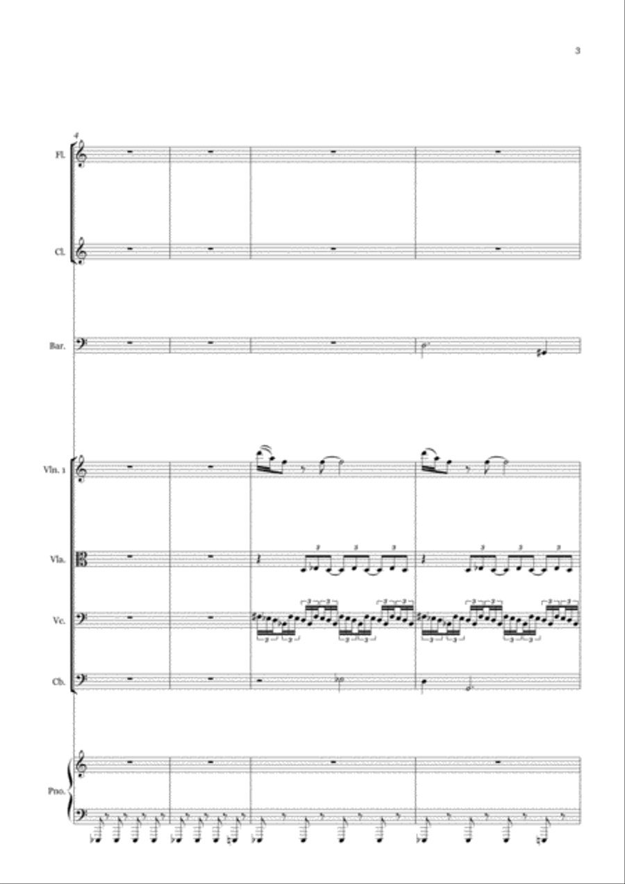 Thalulla for Baryton and Ensemble Large Ensemble scores gallery preview page 3