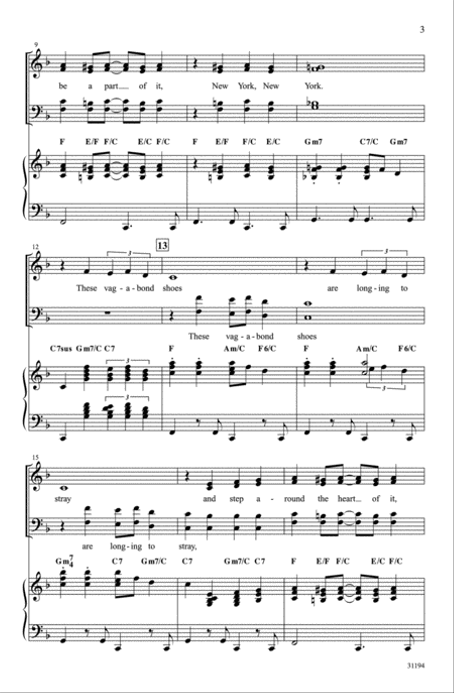Theme from New York, New York 4-Part scores gallery preview page 3