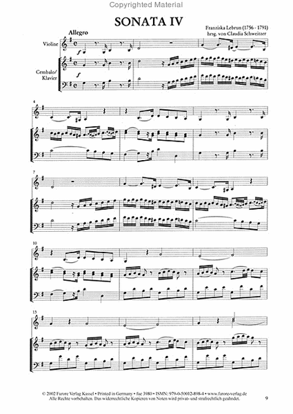 Sonaten op. 1 fur Violine und Klavier