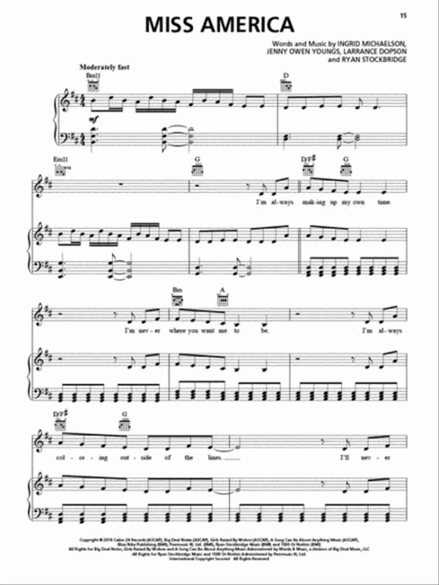 Ingrid Michaelson - It Doesn't Have to Make Sense Piano, Vocal, Guitar scores gallery preview page 5