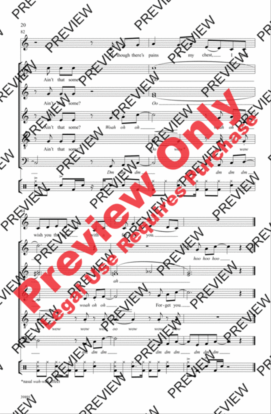 Forget You 4-Part scores gallery preview page 20