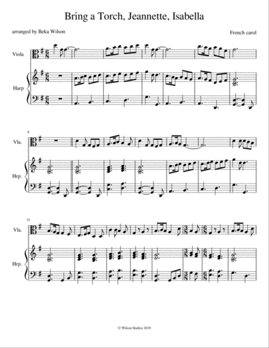Bring a Torch, Jeannette, Isabella Set of Parts scores gallery preview page 1