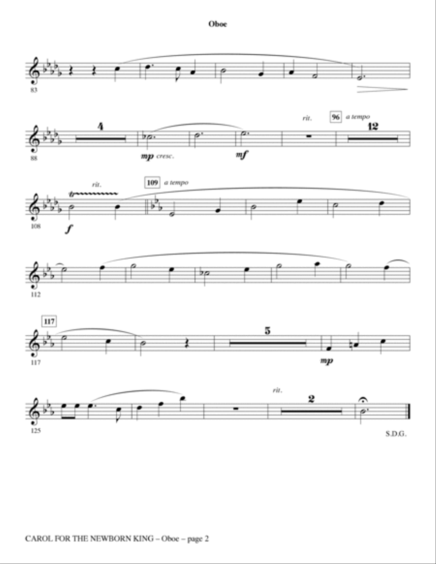 Carol For The Newborn King - Oboe Choir scores gallery preview page 2