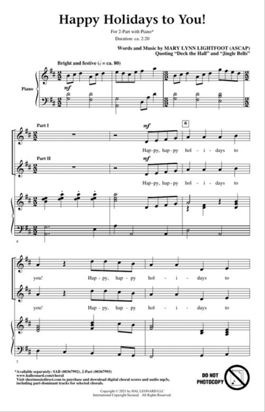Happy Holidays to You! 2-Part scores gallery preview page 3