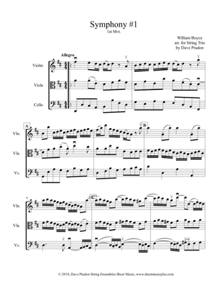 Boyce Symphony #1 (1st Mvt.) for String Trio