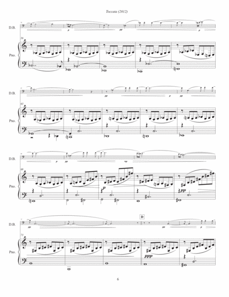 Toccata for Double Bass and Piano (2012, rev. 2020) piano part, newly revised version for double bas
