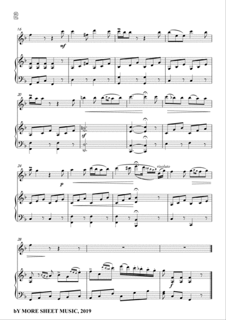 Paisiello-Nel cor più non mi sento,for Violin and Piano Violin Solo scores gallery preview page 4