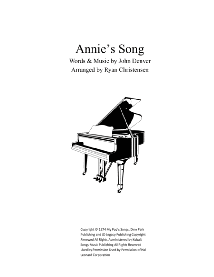 Annie's Song Piano Solo scores gallery preview page 1