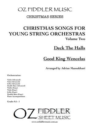 Book cover for Christmas Songs for Young String Orchestras Volume Two; mixed difficulties