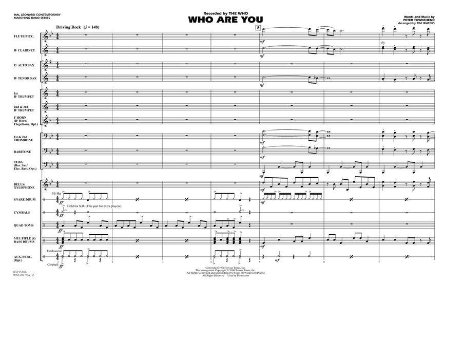 Who Are You - Full Score Who Are You - Full Score Marching Band scores gallery preview page 2