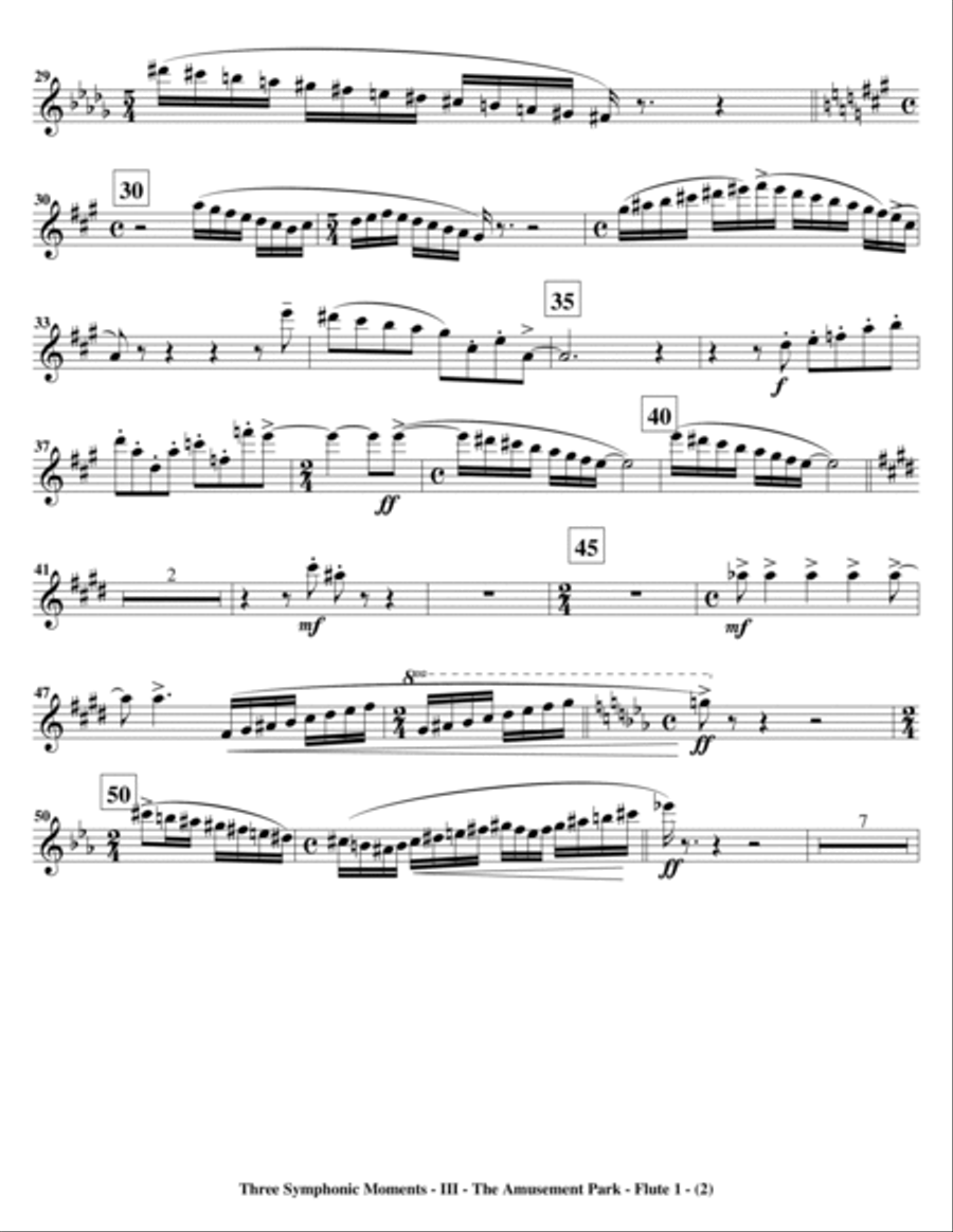 Three Symphonic Moments - III. The Amusement Park (Set of Parts) Full Orchestra scores gallery preview page 5