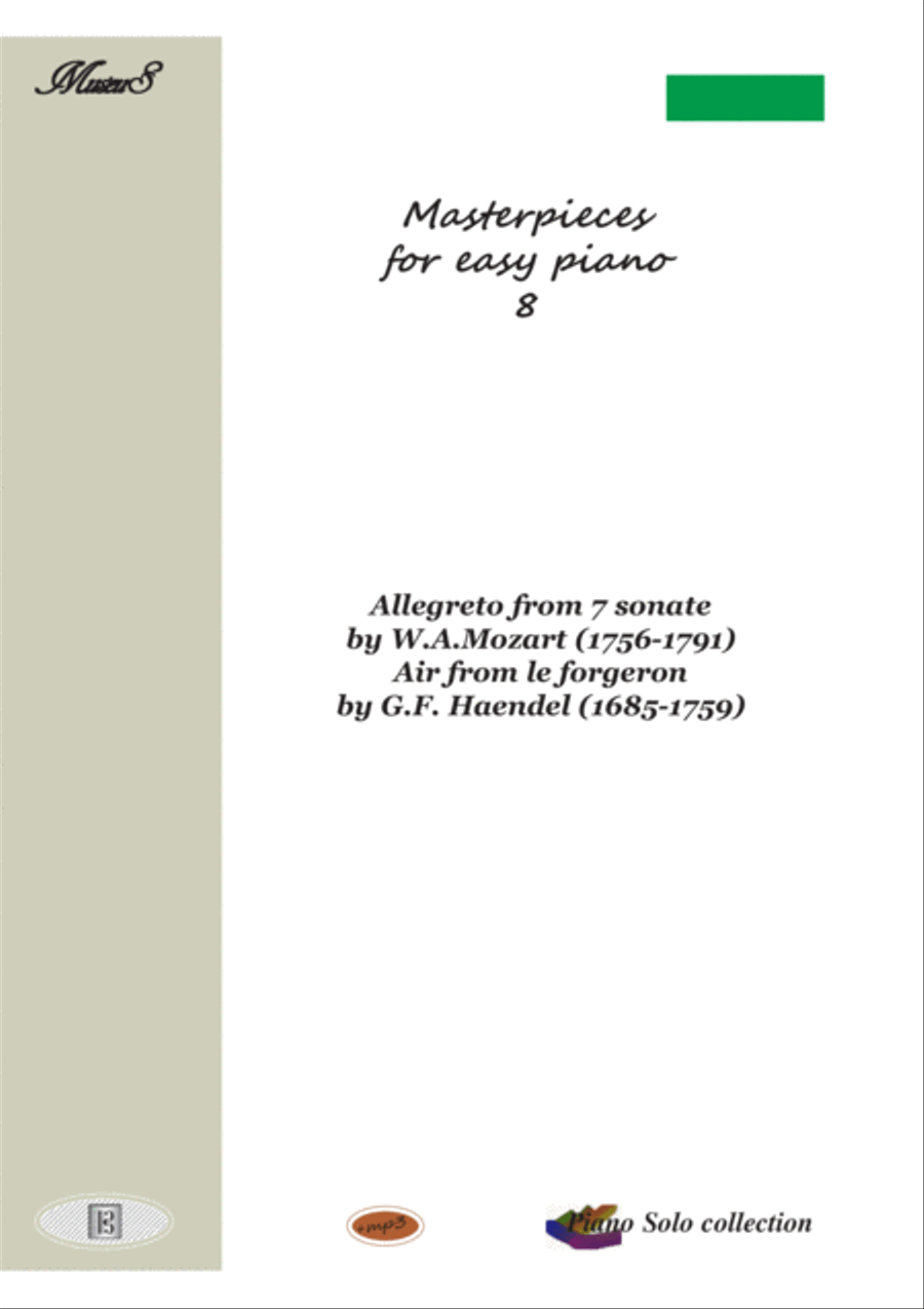 Masterpieces for easy piano 8 by W.Mozart and G.Handel Easy Piano scores gallery preview page 1