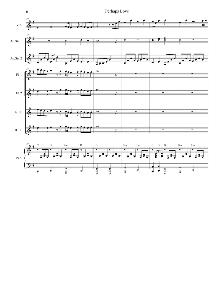 Perhaps Love Perhaps Love Woodwind Ensemble scores gallery preview page 6