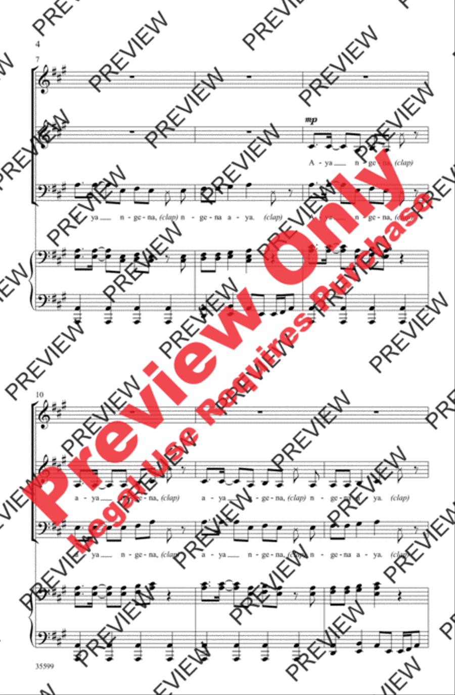 Aya Ngena 3-Part scores gallery preview page 4