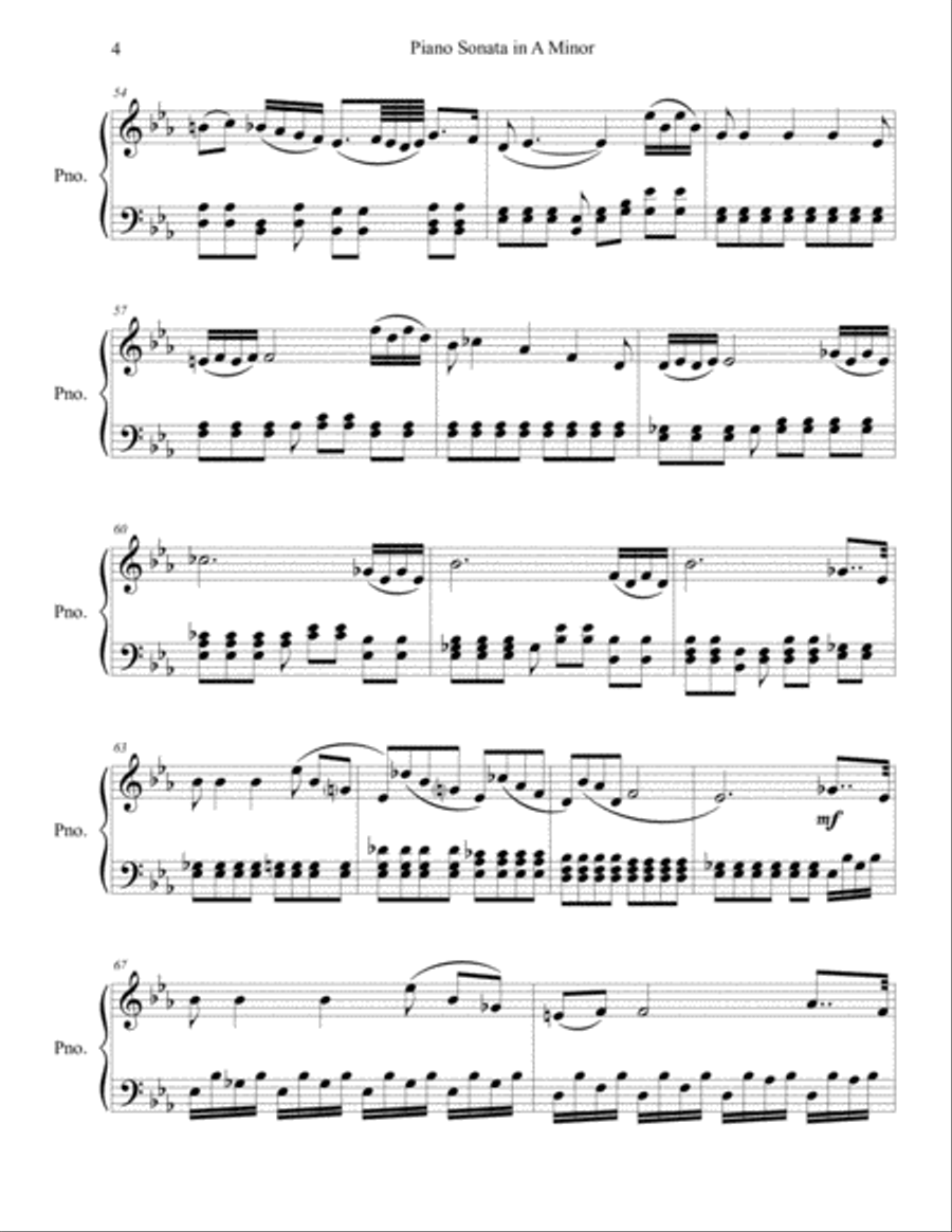 Piano Sonata in A Minor - 1st Movement Piano Solo scores gallery preview page 4
