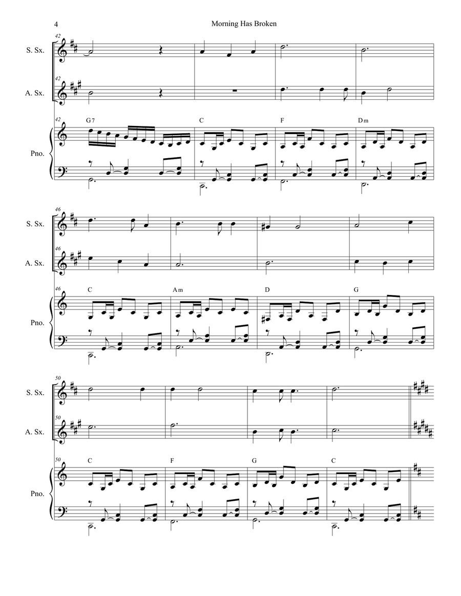 Morning Has Broken Morning Has Broken Woodwind Duet scores gallery preview page 4