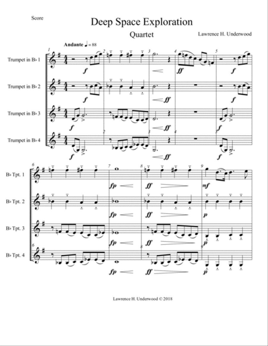 Deep Space Exploration Brass Ensemble scores gallery preview page 2